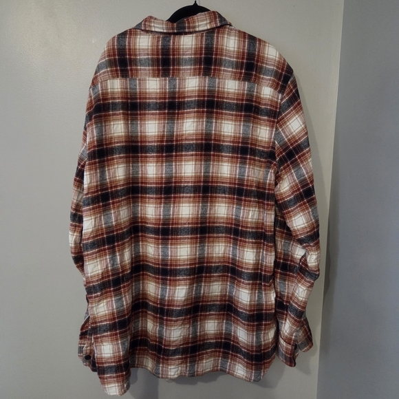 Frye & Co Men's Burnt Red Plaid Flannel Longsleeve Button Shirt. Size 3XL Tall - Picture 2 of 7